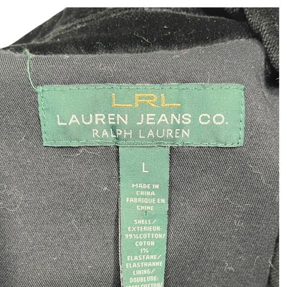 Lauren Ralph Lauren Jeans Black Velvet Denim Patchwork Vest / Size-Large - Picture 10 of 10